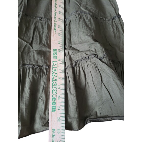Divided by H&M Olive Green Tiered Mini Skirt Size 10 Zip Back - Picture 9 of 9